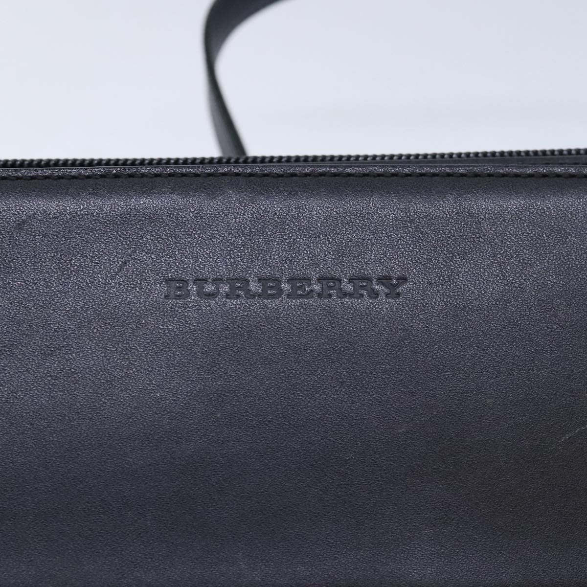 BURBERRY Shoulder Bag Leather Black Auth ti2098