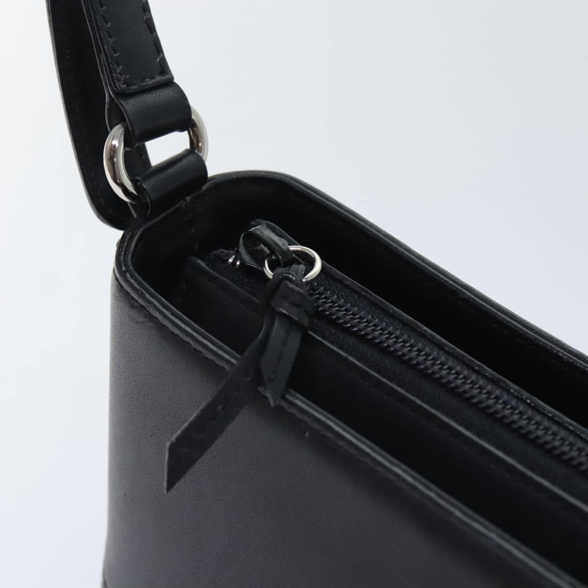 BURBERRY Shoulder Bag Leather Black Auth ti2098