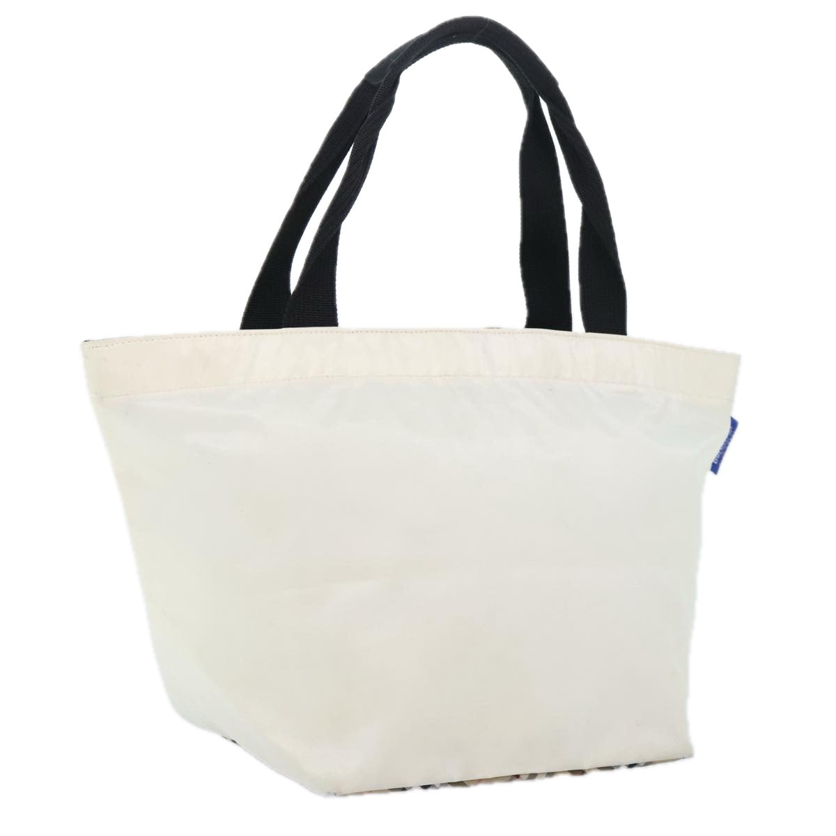 Burberrys Nova Check Blue Label Tote Bag Nylon White Auth ti2107