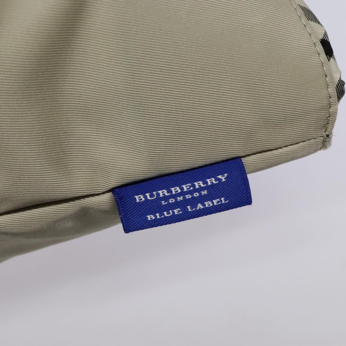 BURBERRY Nova Check Blue Label Tote Bag Nylon Beige Auth ti2108