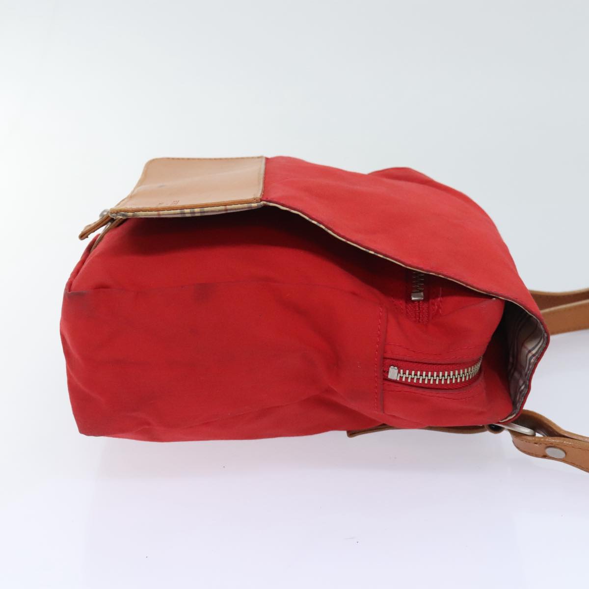 BURBERRY Shoulder Bag Nylon Red Auth ti2117