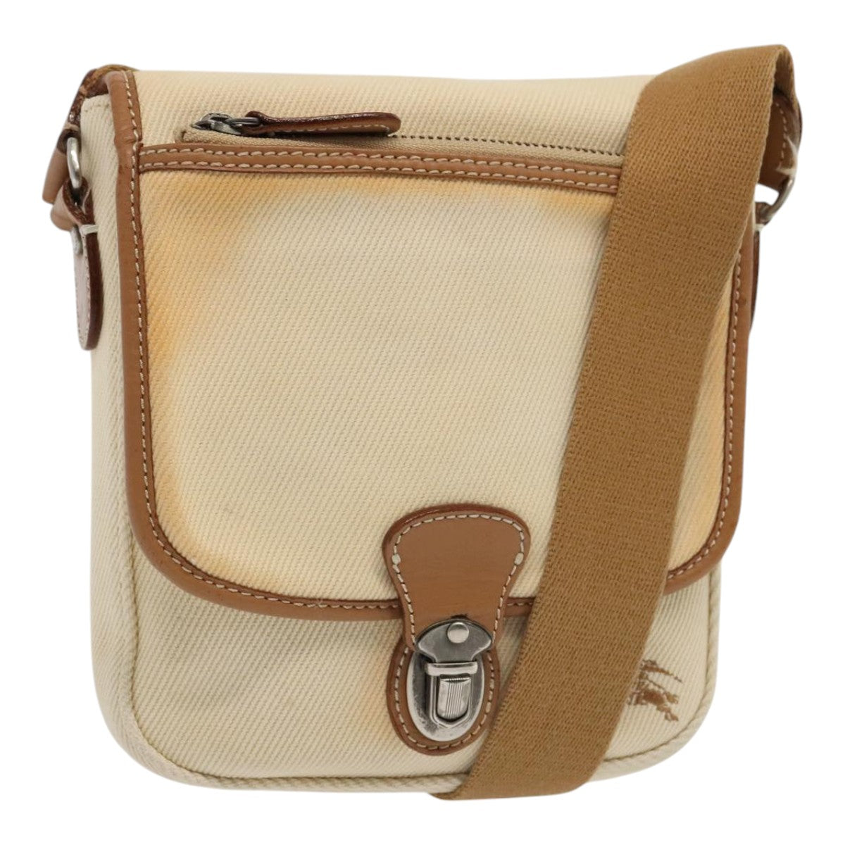 BURBERRY Shoulder Bag Canvas Beige Auth ti2119