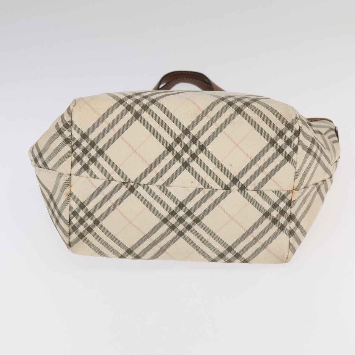 BURBERRY Nova Check Blue Label Tote Bag Canvas 3Set Beige Black Auth ti2176