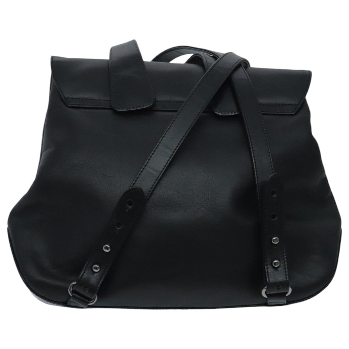 BALLY Backpack Leather Black Auth ti2190