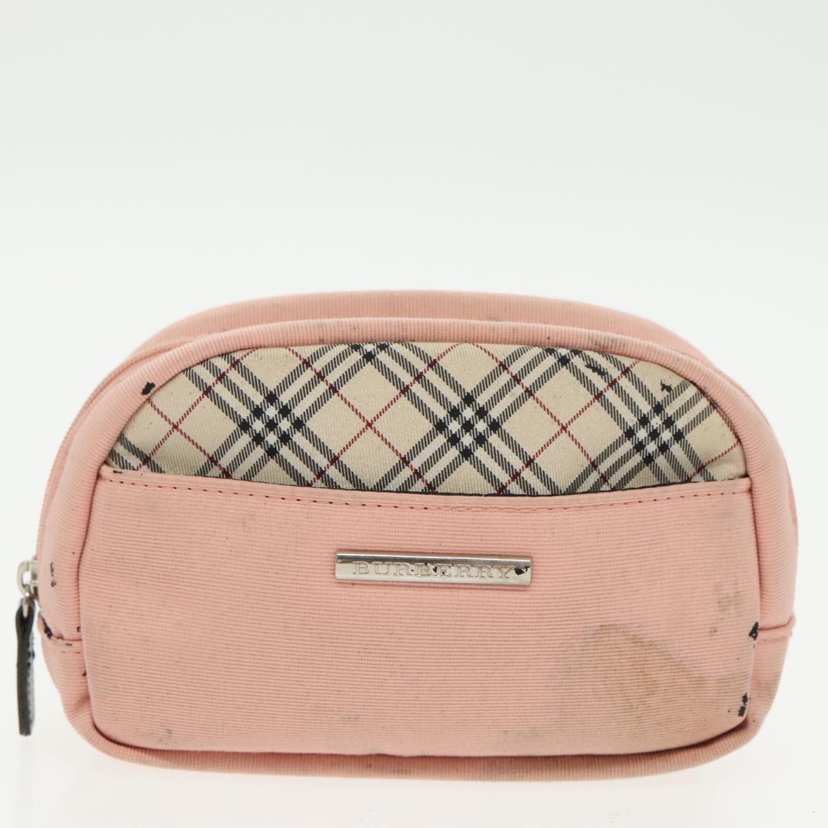 BURBERRY Pouch Canvas 3Set Pink Green Red Auth ti2238