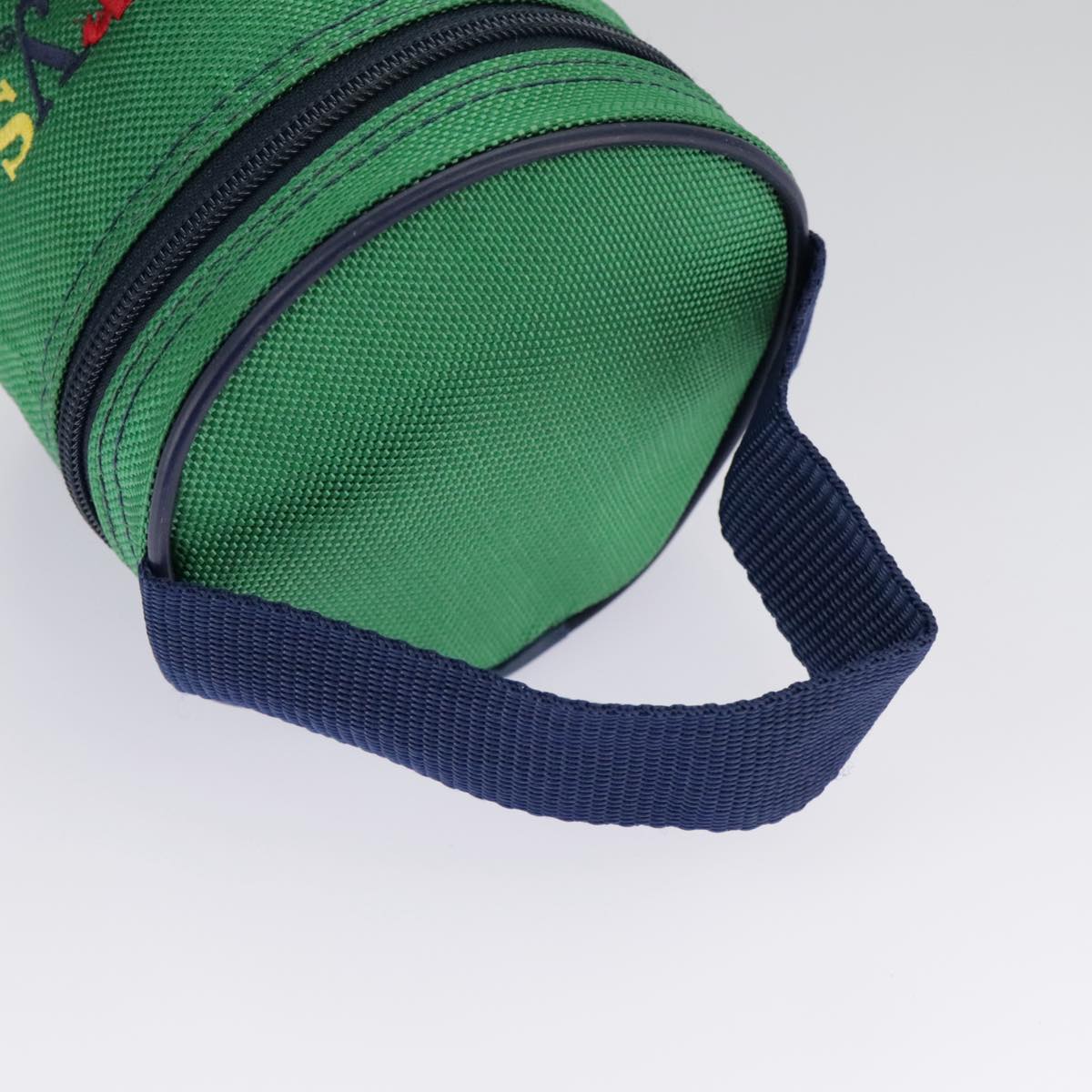 Burberrys hand Pouch Nylon Green Blue Auth ti2240