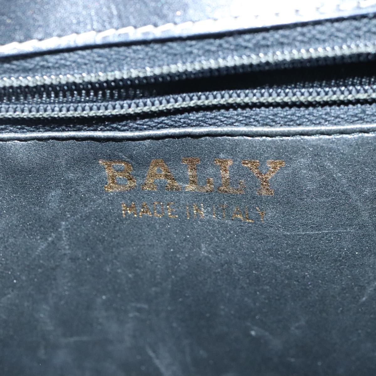 BALLY Shoulder Bag Leather Black Auth ti2288