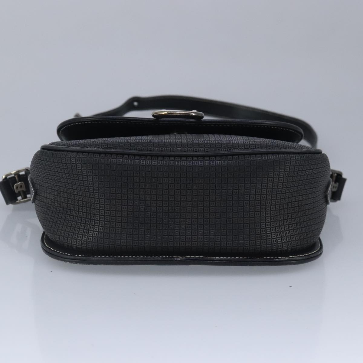 BALLY Shoulder Bag Leather Black Auth ti2288