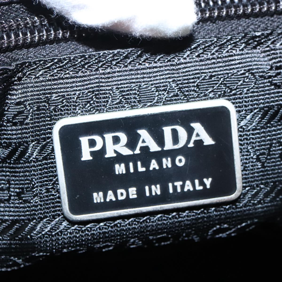 PRADA Shoulder Bag Nylon Metal Black Silver Auth ti2324