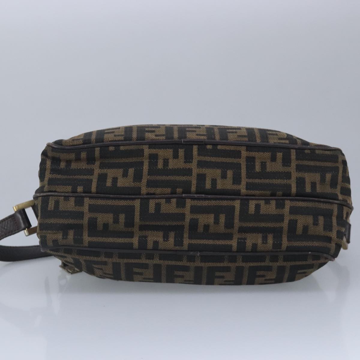 FENDI Zucca Canvas Shoulder Bag Canvas Brown Auth ti2335