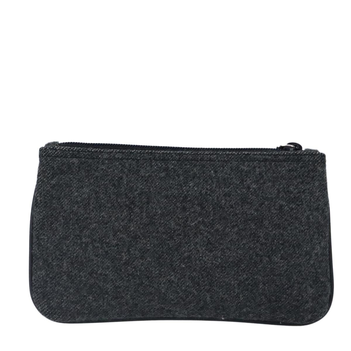 PRADA Pouch Wool Black Auth ti2350