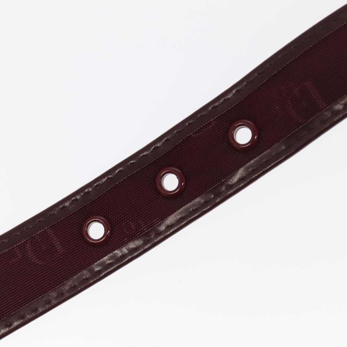 Christian Dior Belt Canvas Leather 2Set Bordeaux Black Auth ti2391