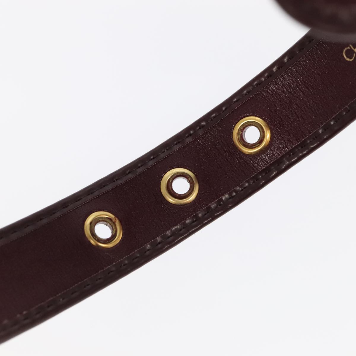 Christian Dior Belt Canvas Leather 2Set Bordeaux Black Auth ti2391