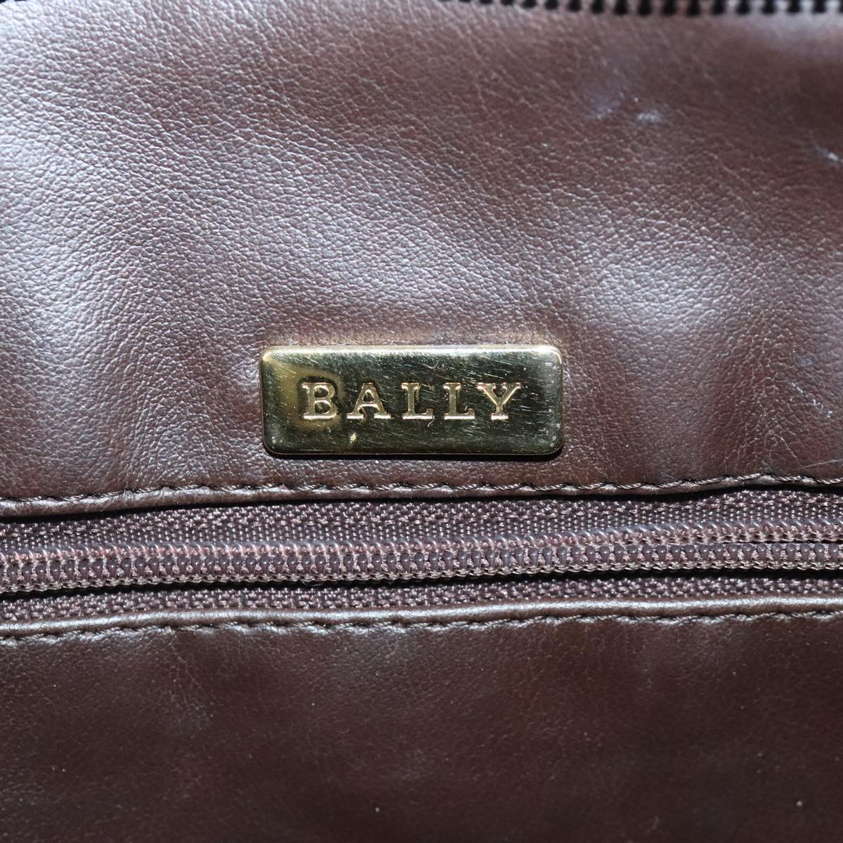 BALLY Shoulder Bag Leather Brown Auth ti2409