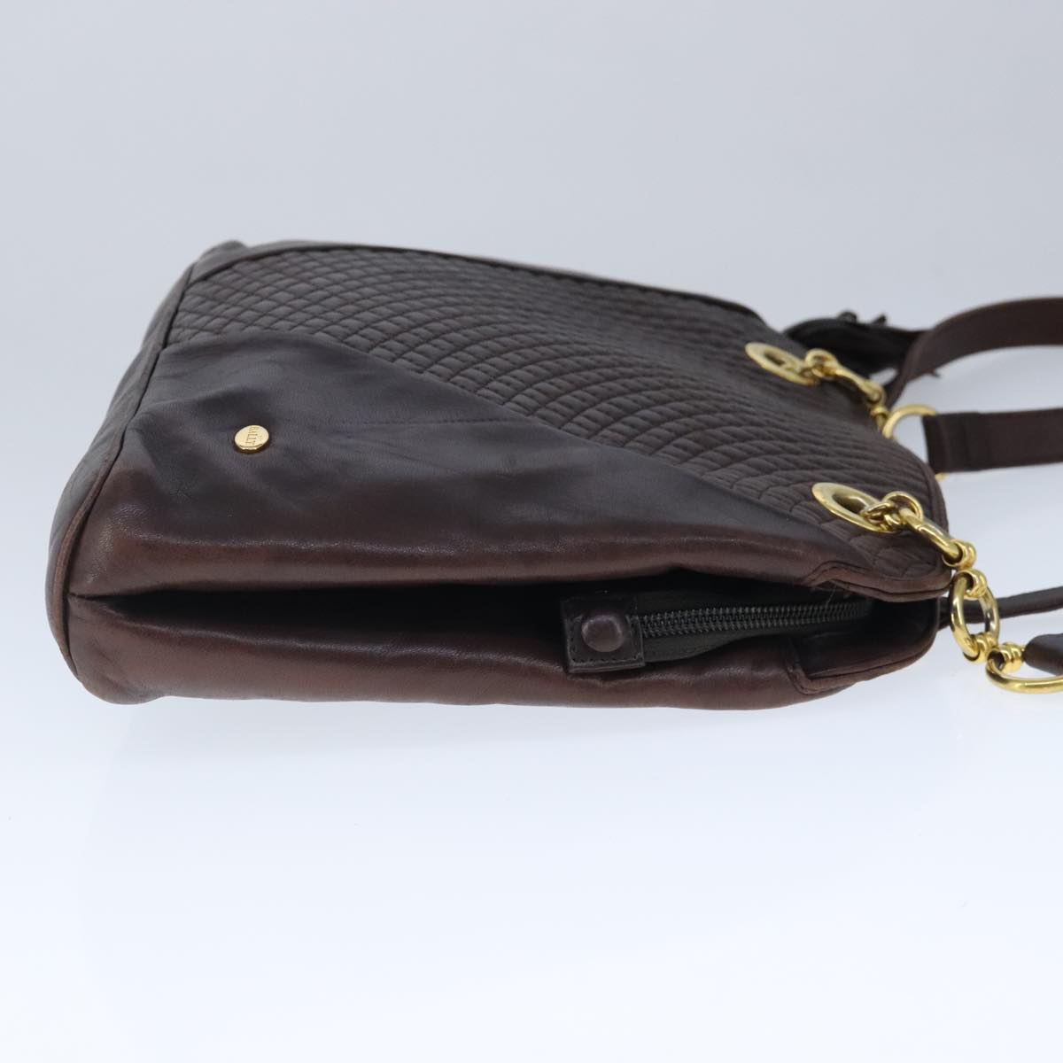 BALLY Shoulder Bag Leather Brown Auth ti2409