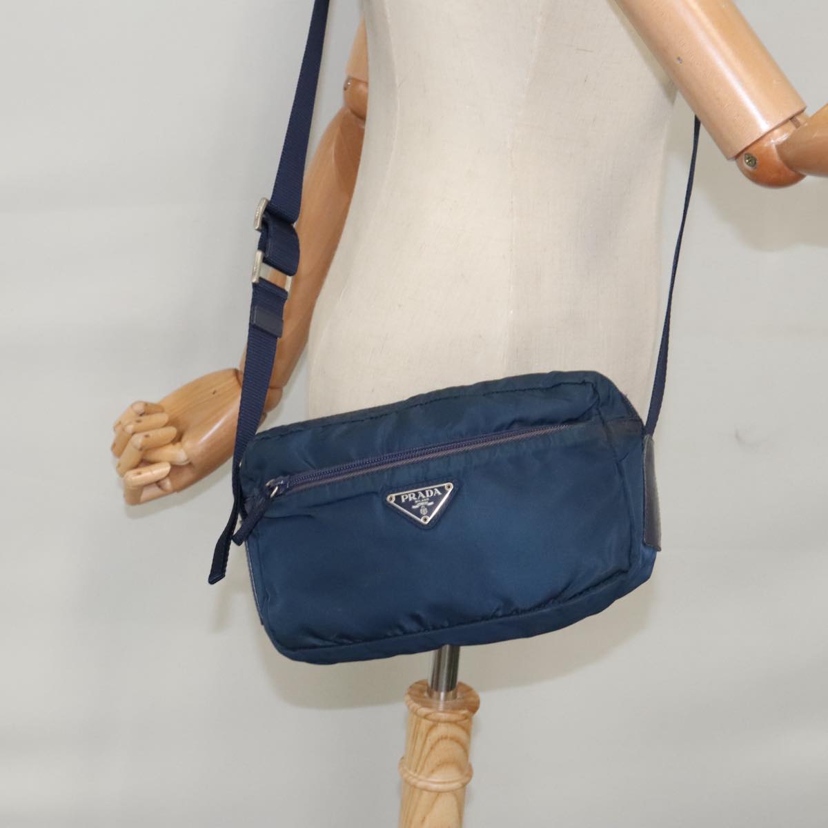 PRADA Shoulder Bag Nylon Navy Auth ti2438