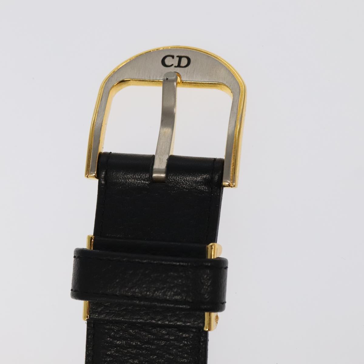 Christian Dior Belt Leather Black Auth ti2452