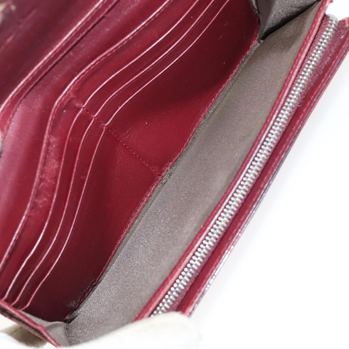 Christian Dior Trotter Canvas Wallet Enamel 3Set Beige Navy Bordeaux Auth ti2471