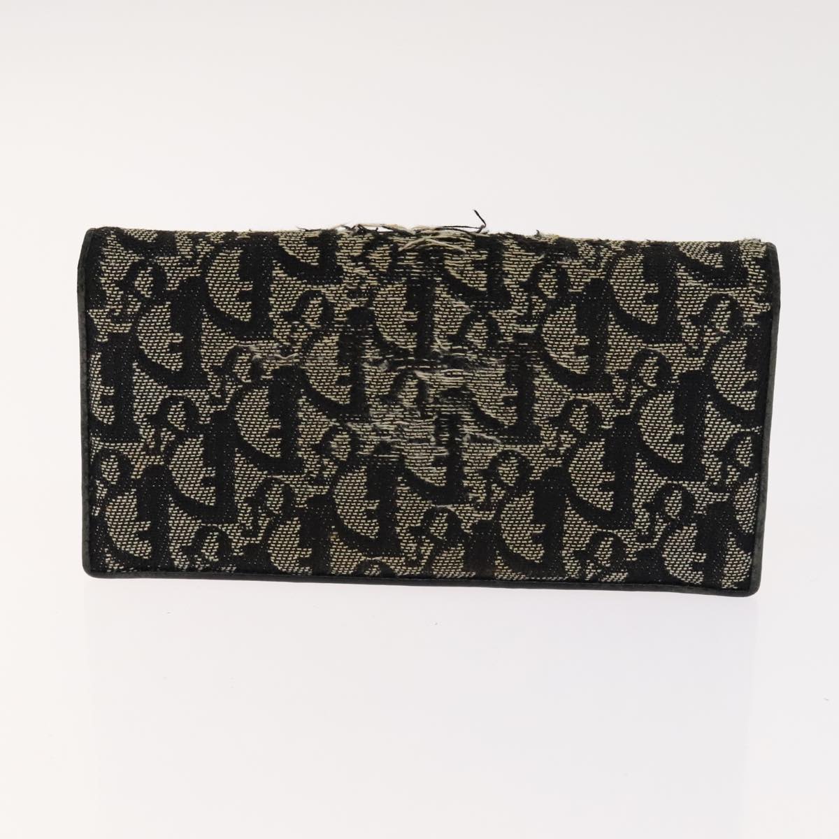 Christian Dior Trotter Canvas Wallet Enamel 3Set Beige Navy Bordeaux Auth ti2471