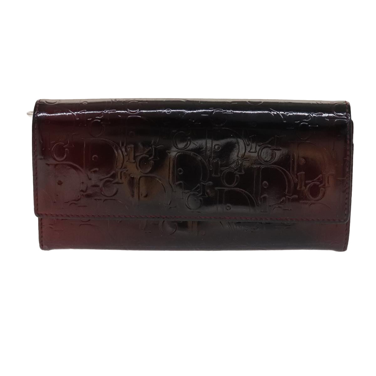 Christian Dior Trotter Canvas Wallet Enamel 3Set Beige Navy Bordeaux Auth ti2471