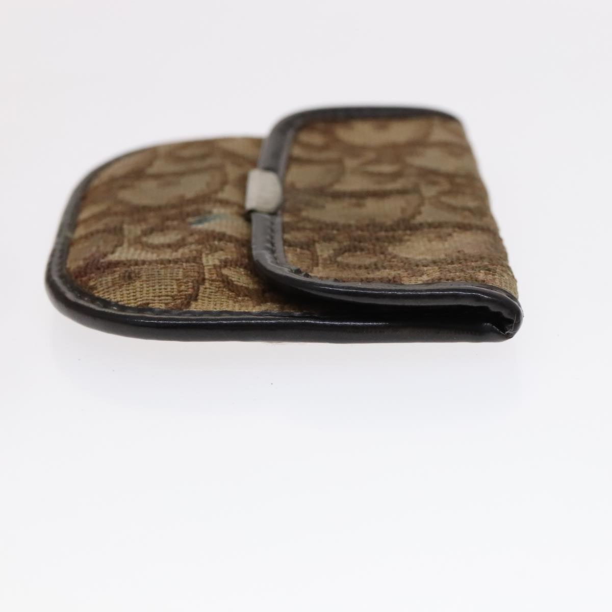 Christian Dior Trotter Canvas Wallet Enamel 3Set Beige Navy Bordeaux Auth ti2471