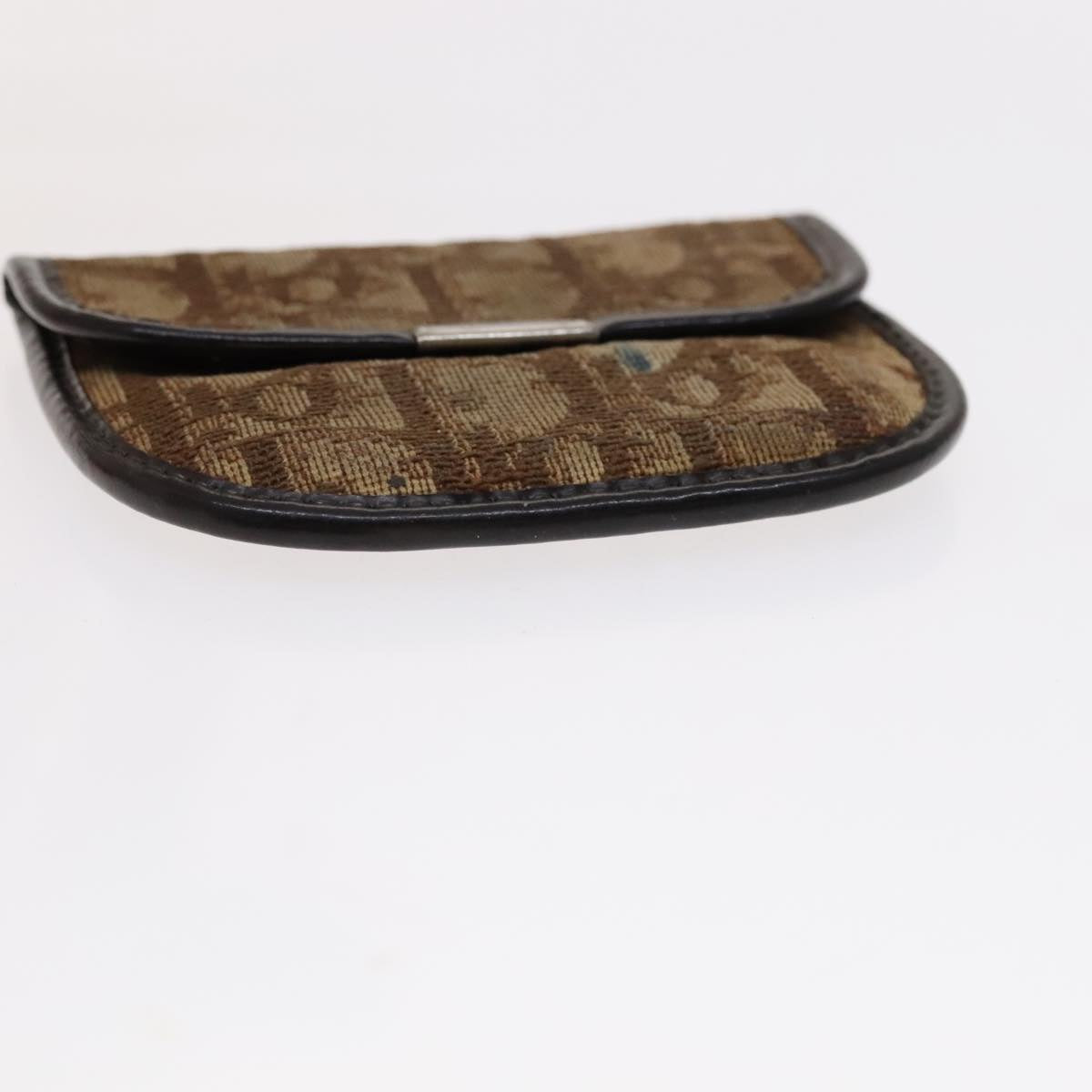 Christian Dior Trotter Canvas Wallet Enamel 3Set Beige Navy Bordeaux Auth ti2471