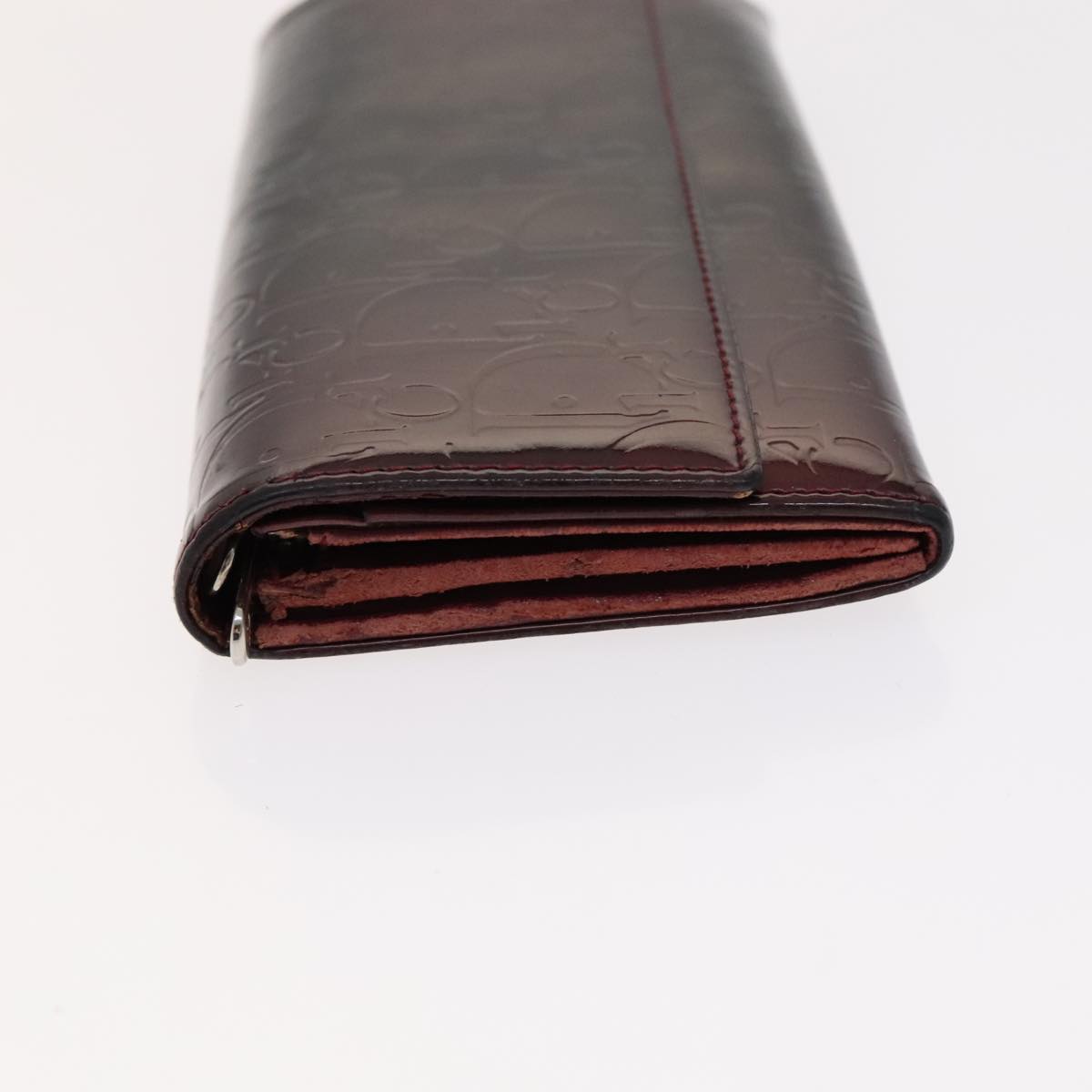 Christian Dior Trotter Canvas Wallet Enamel 3Set Beige Navy Bordeaux Auth ti2471