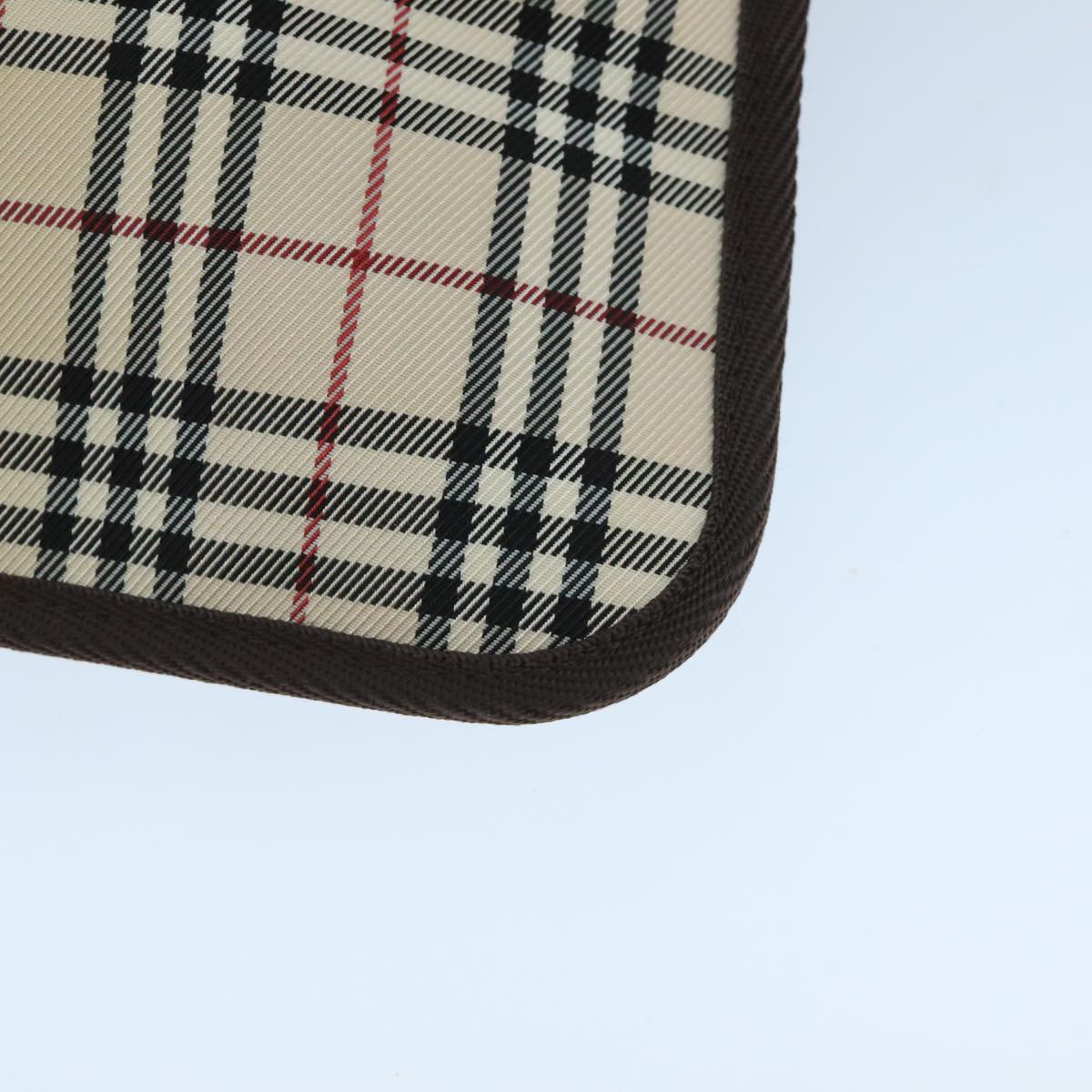 BURBERRY Nova Check Clutch Bag Canvas Beige Auth ti2483