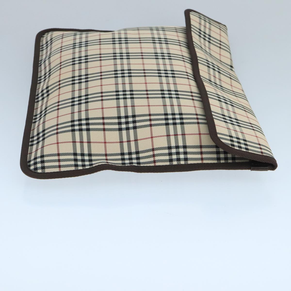 BURBERRY Nova Check Clutch Bag Canvas Beige Auth ti2483