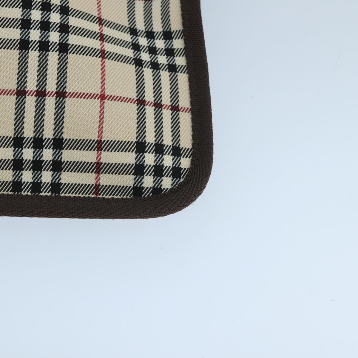 BURBERRY Nova Check Clutch Bag Canvas Beige Auth ti2483