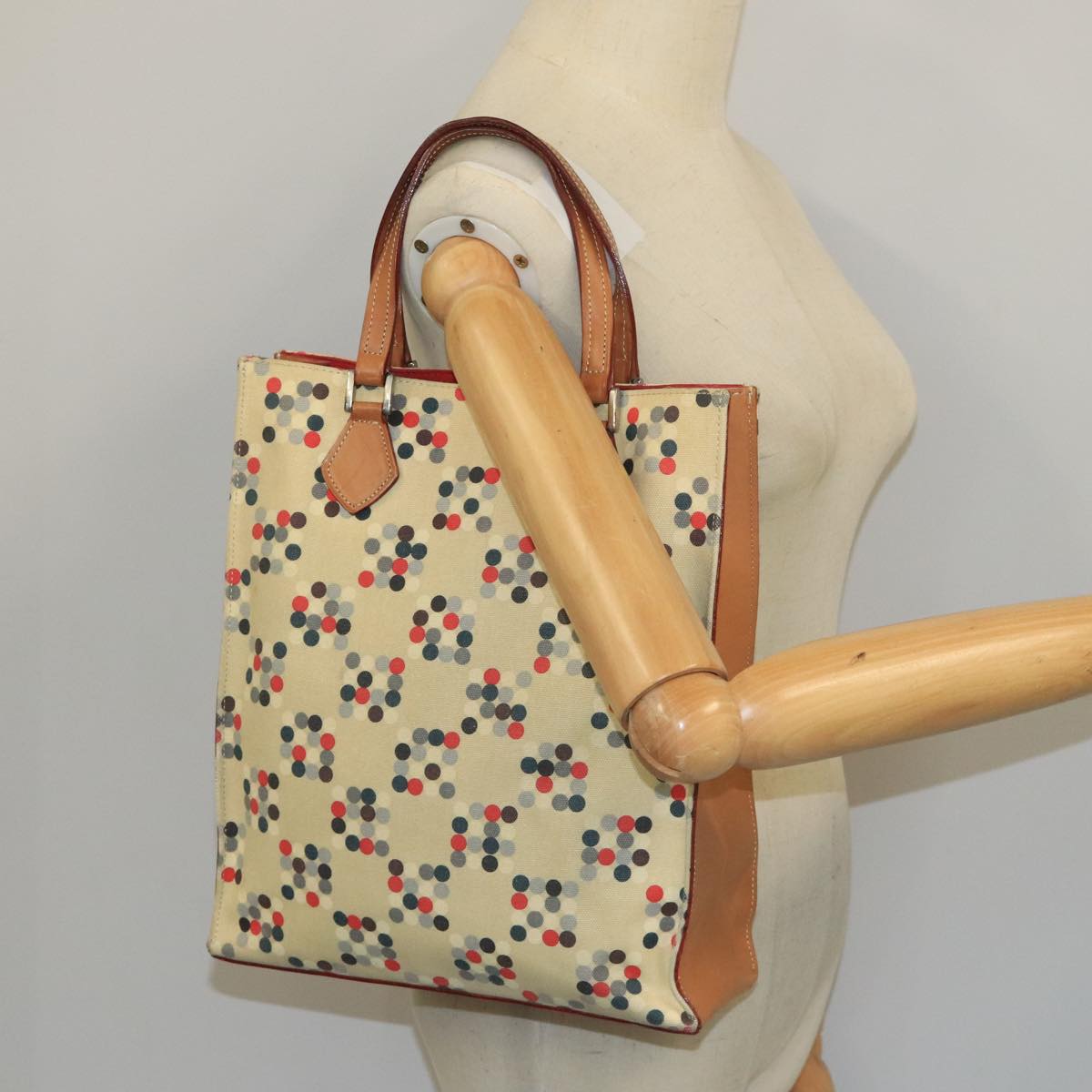 BURBERRY Blue Label Tote Bag Canvas Beige Auth ti2494