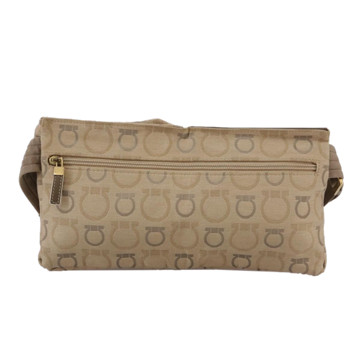 Salvatore Ferragamo Waist bag Canvas Beige Auth ti2497