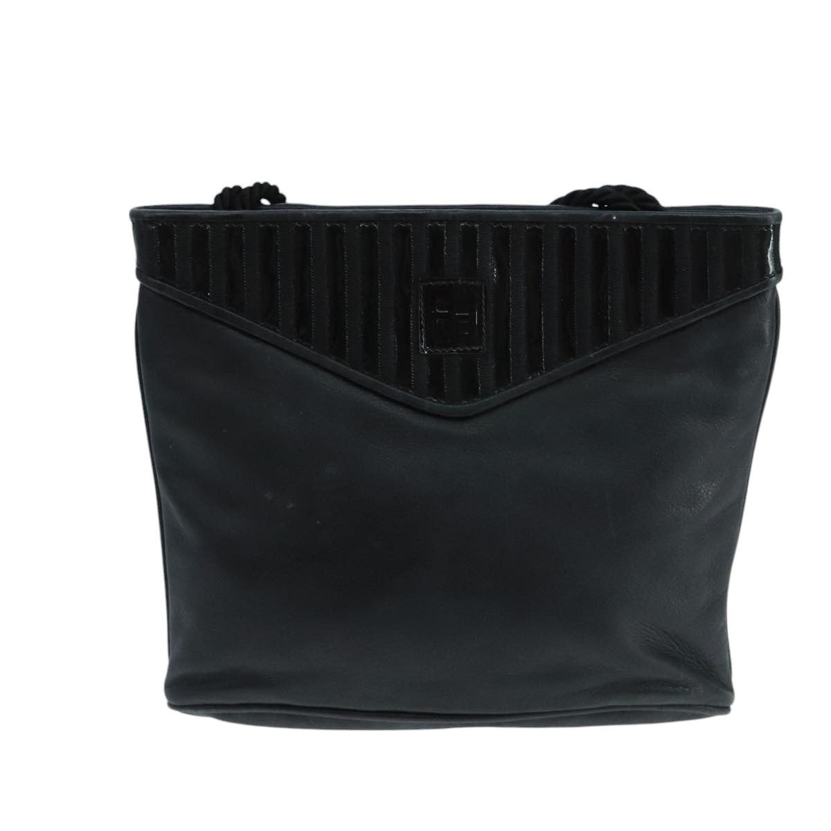FENDI Shoulder Bag Leather Black Auth ti2515
