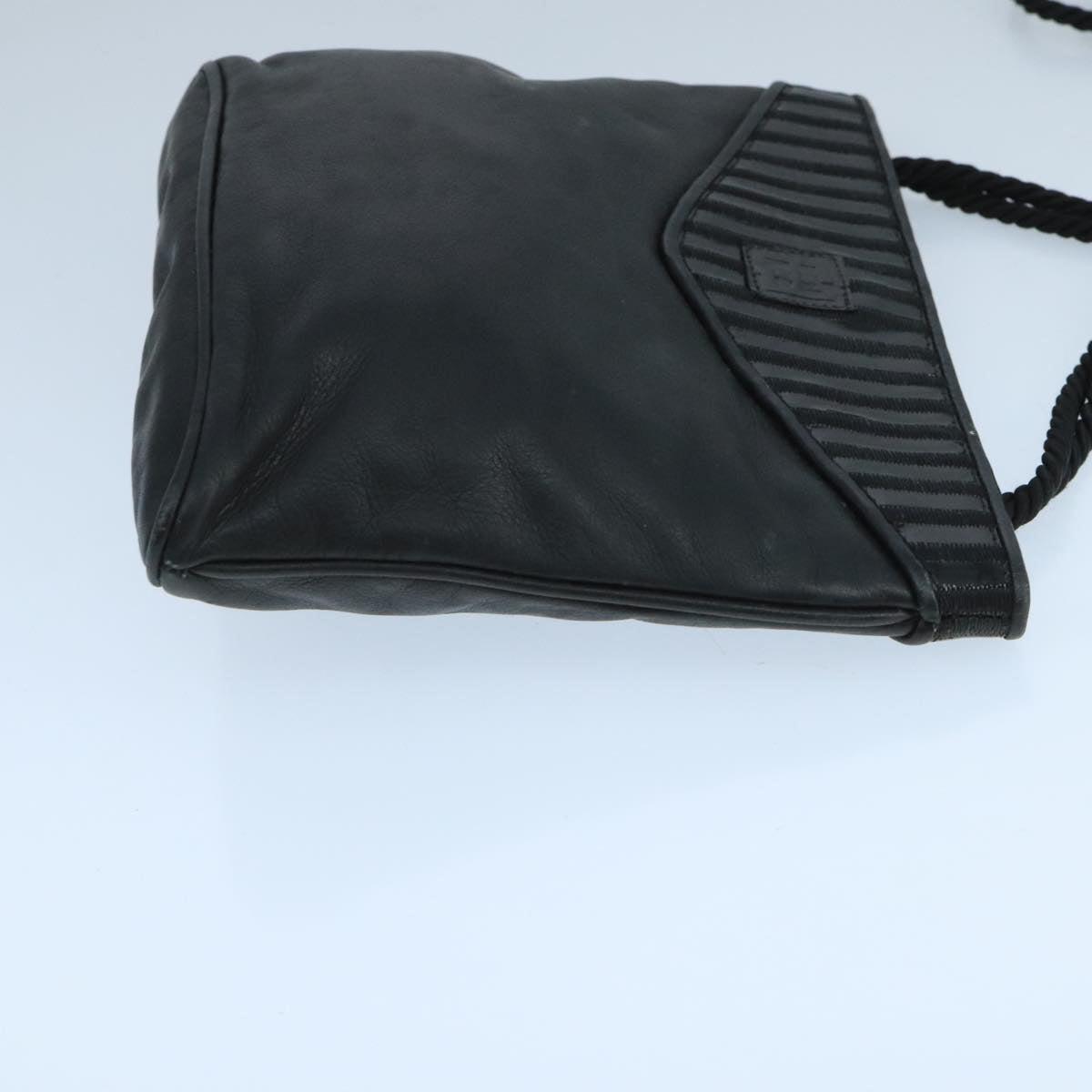 FENDI Shoulder Bag Leather Black Auth ti2515