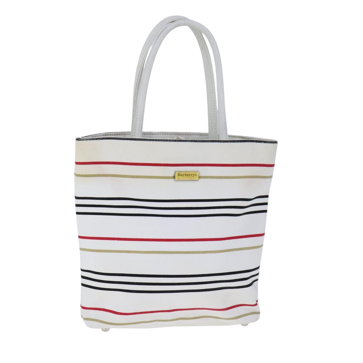 Burberrys Hand Bag Canvas White Auth ti2525