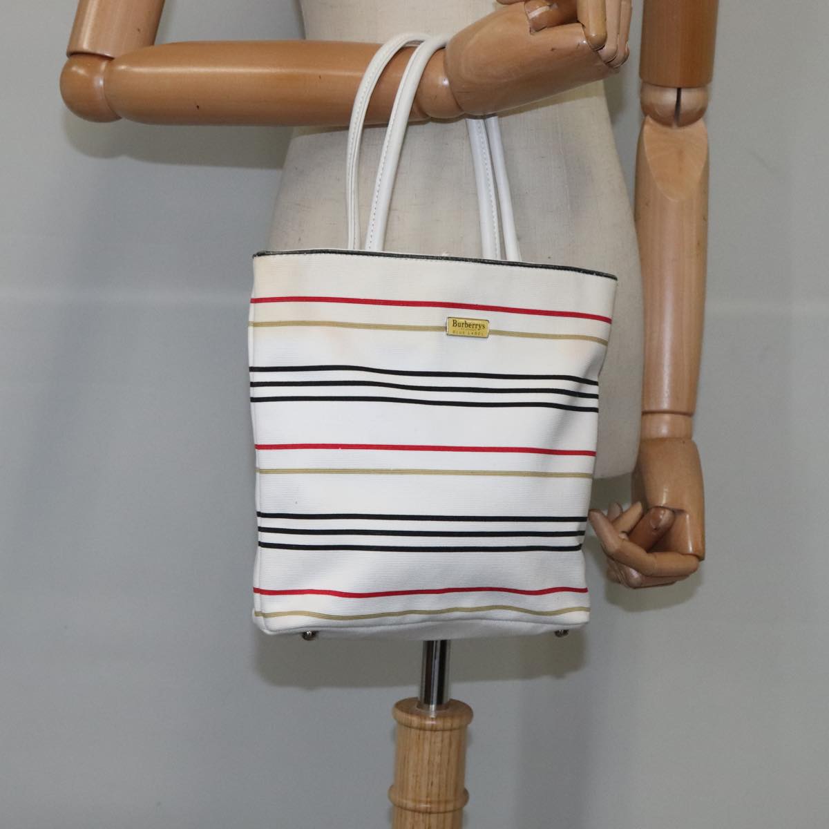 Burberrys Hand Bag Canvas White Auth ti2525