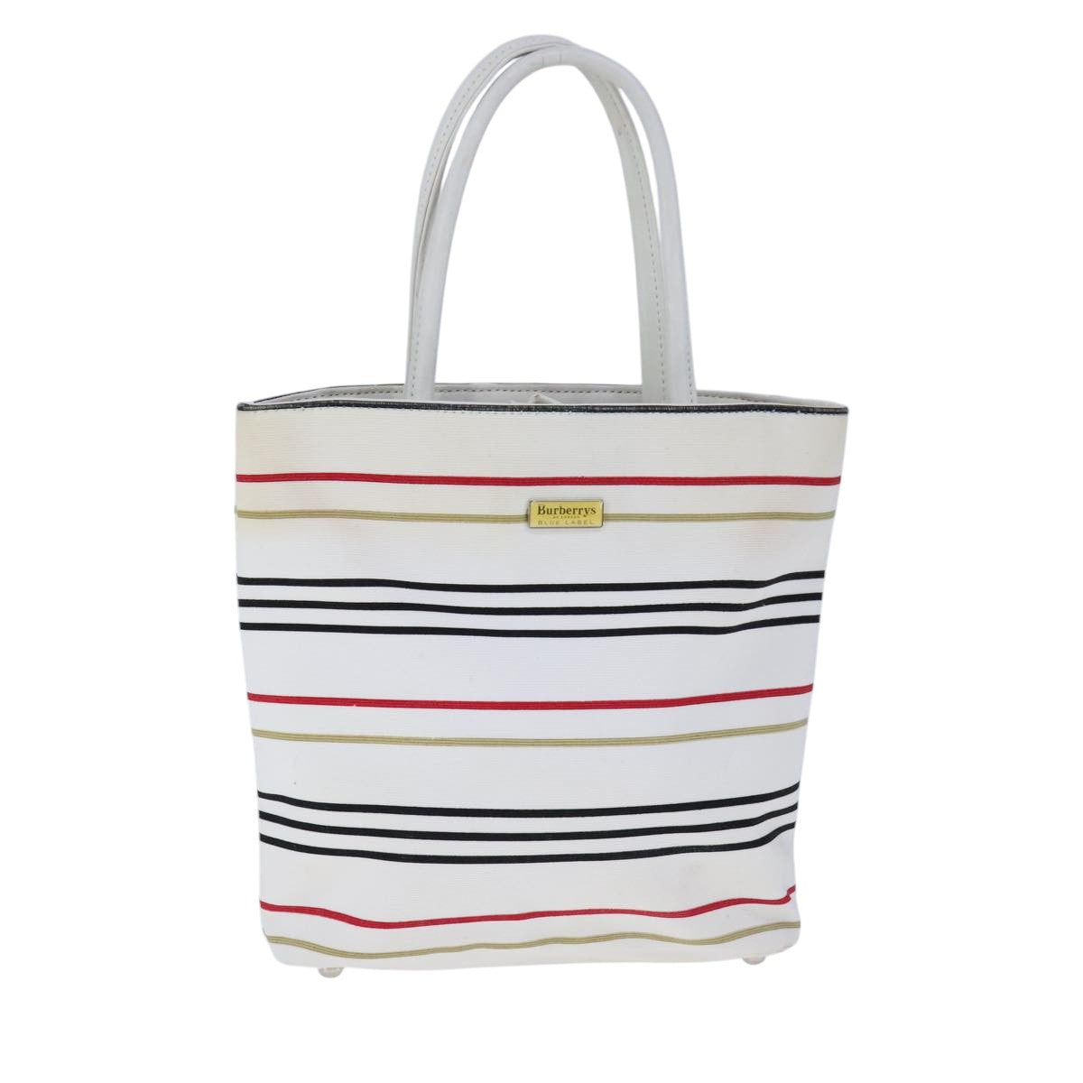 Burberrys Hand Bag Canvas White Auth ti2525