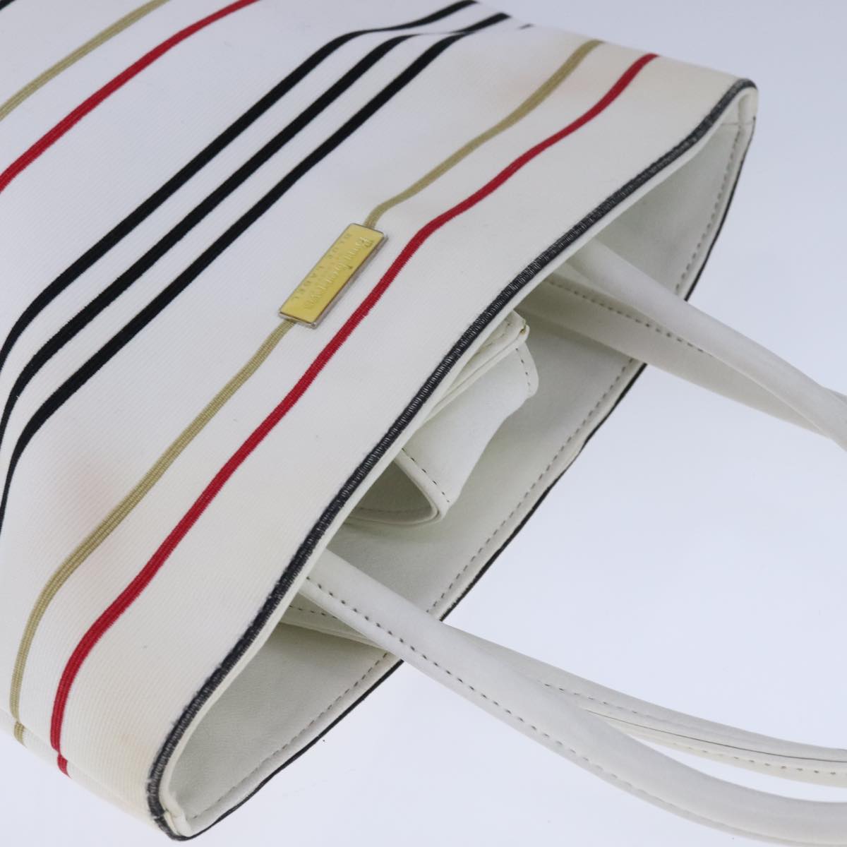 Burberrys Hand Bag Canvas White Auth ti2525