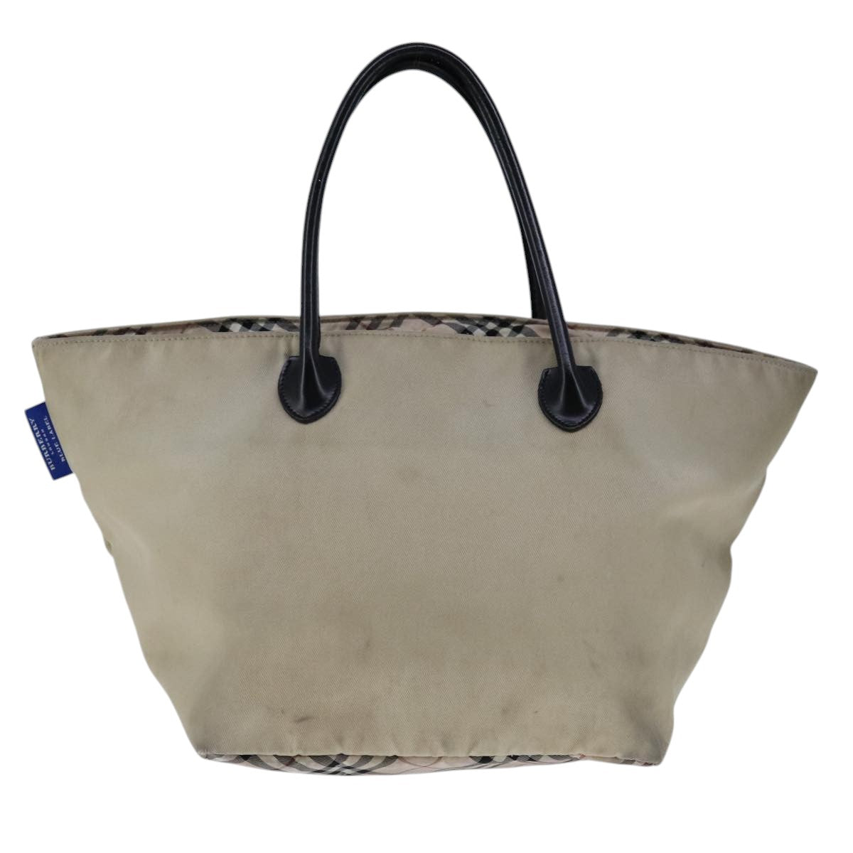 BURBERRY Blue Label Hand Bag Nylon Beige Auth ti2526