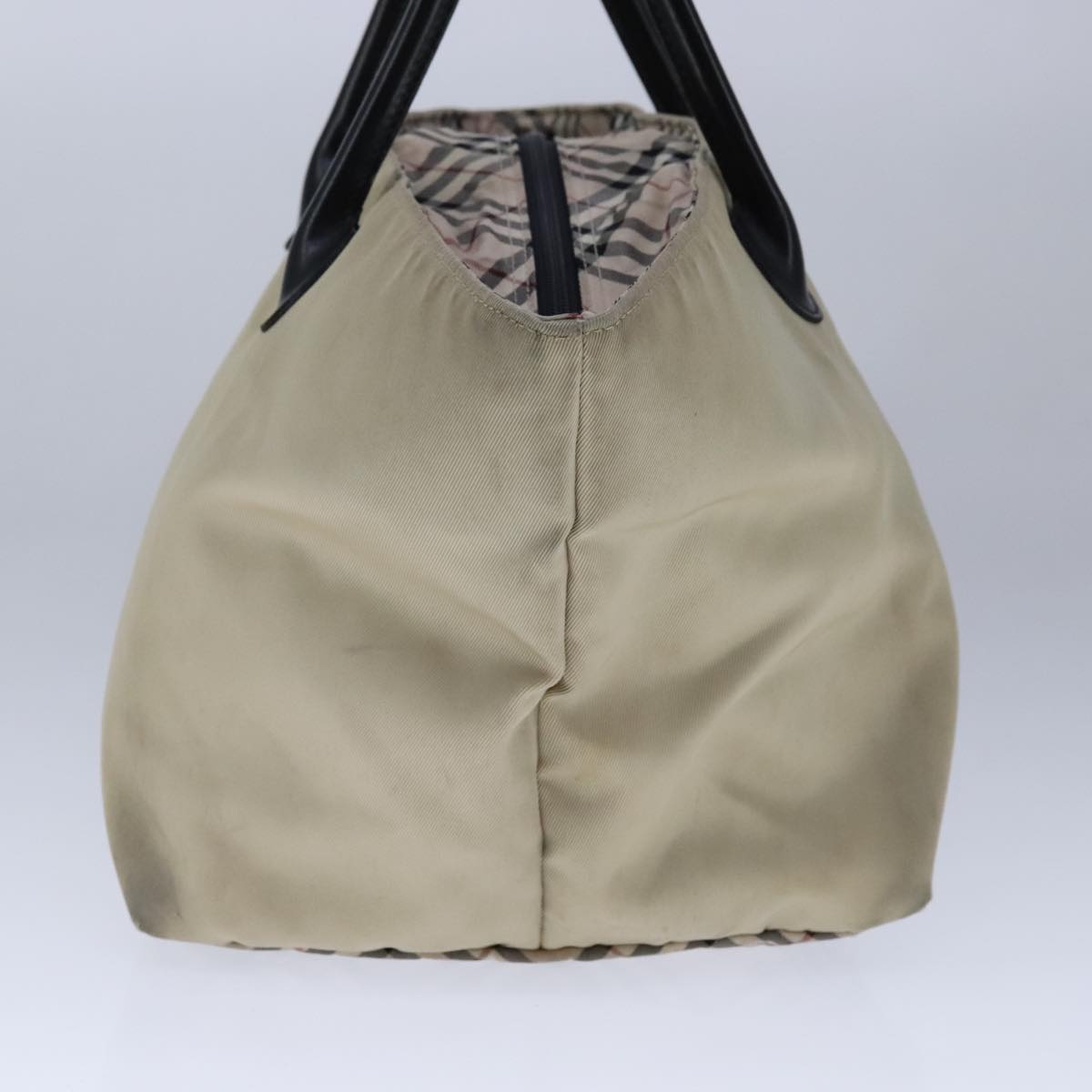 BURBERRY Blue Label Hand Bag Nylon Beige Auth ti2526