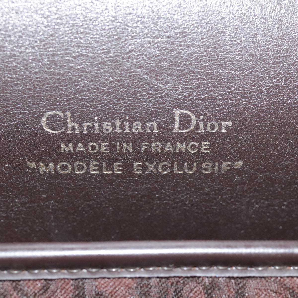 Christian Dior Trotter Canvas Shoulder Bag Brown Gold Auth ti2539