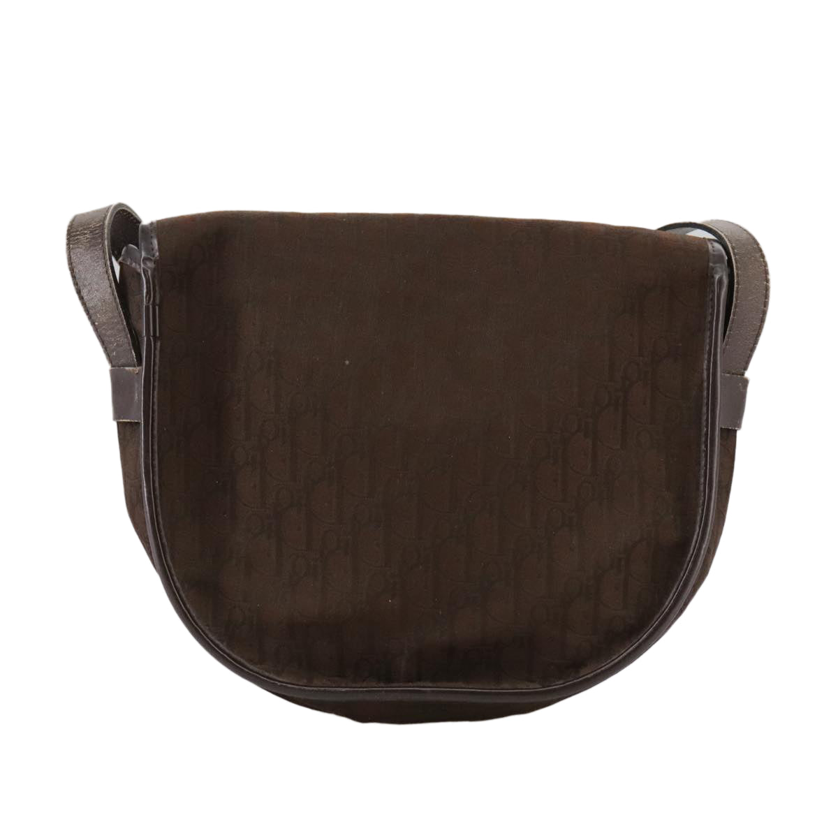 Christian Dior Trotter Canvas Shoulder Bag Brown Gold Auth ti2539