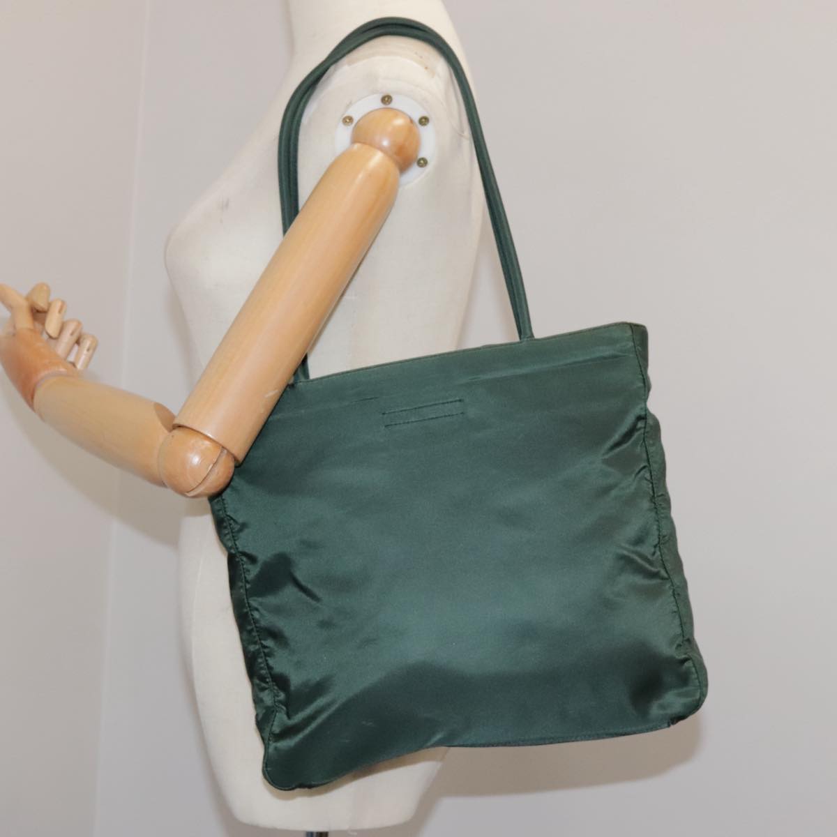 PRADA Tote Bag Nylon Green Auth ti2554