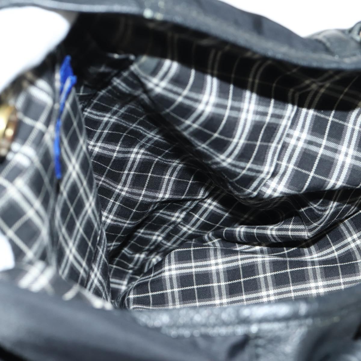 BURBERRY Blue Label Shoulder Bag Nylon Leather 2way Black Auth ti2574