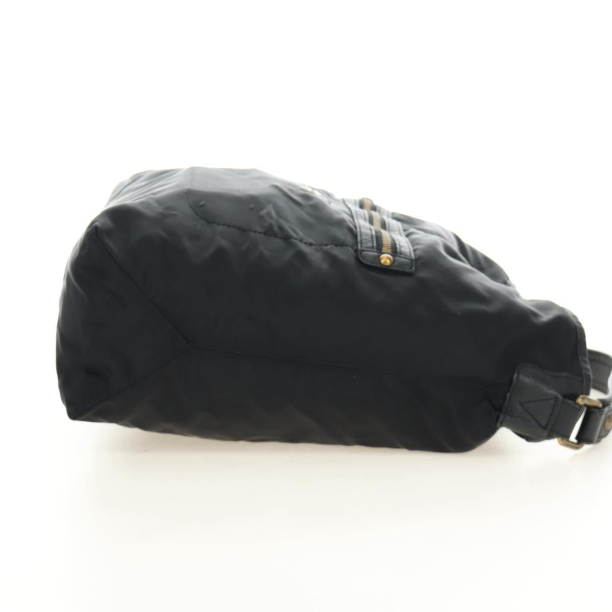 BURBERRY Blue Label Shoulder Bag Nylon Leather 2way Black Auth ti2574