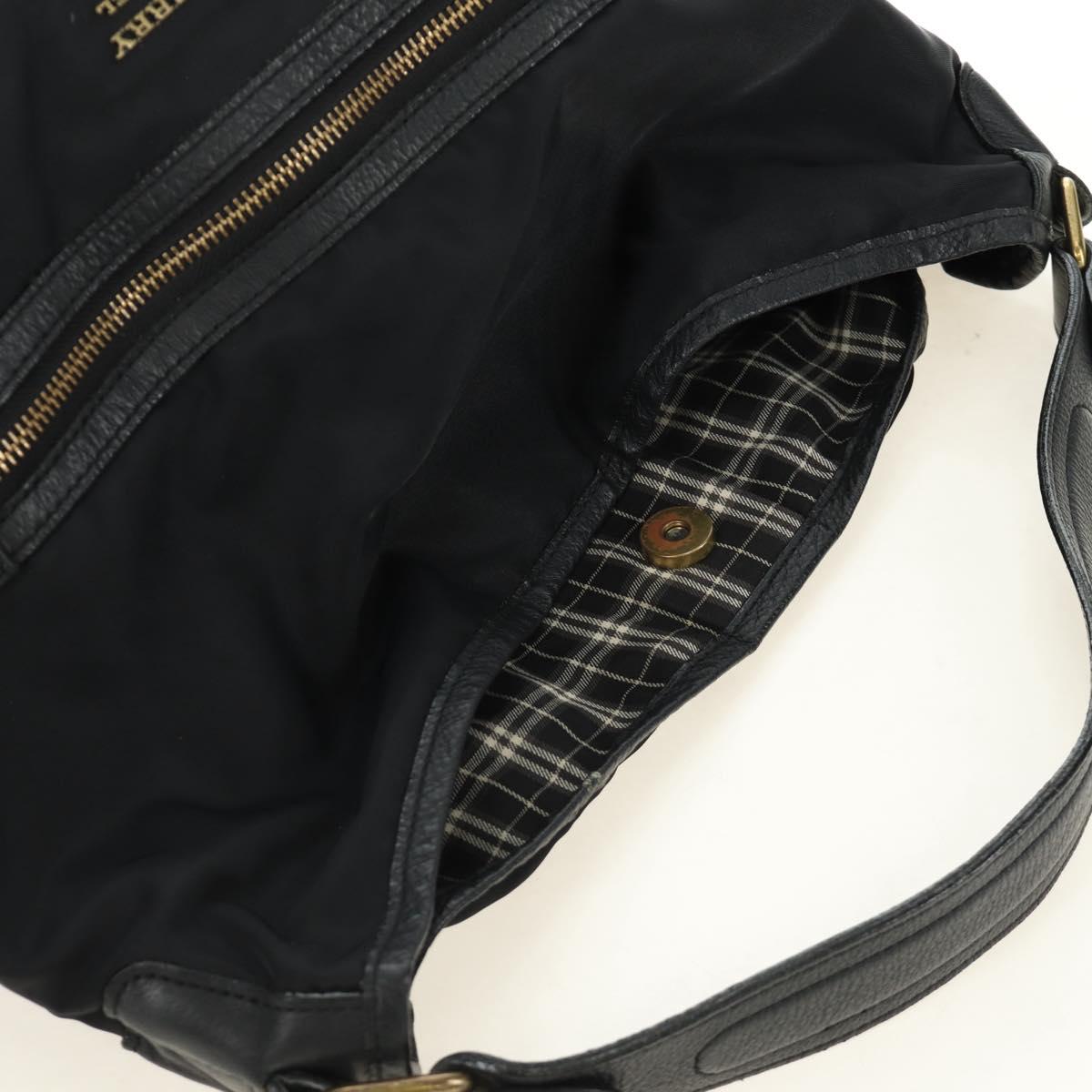 BURBERRY Blue Label Shoulder Bag Nylon Leather 2way Black Auth ti2574