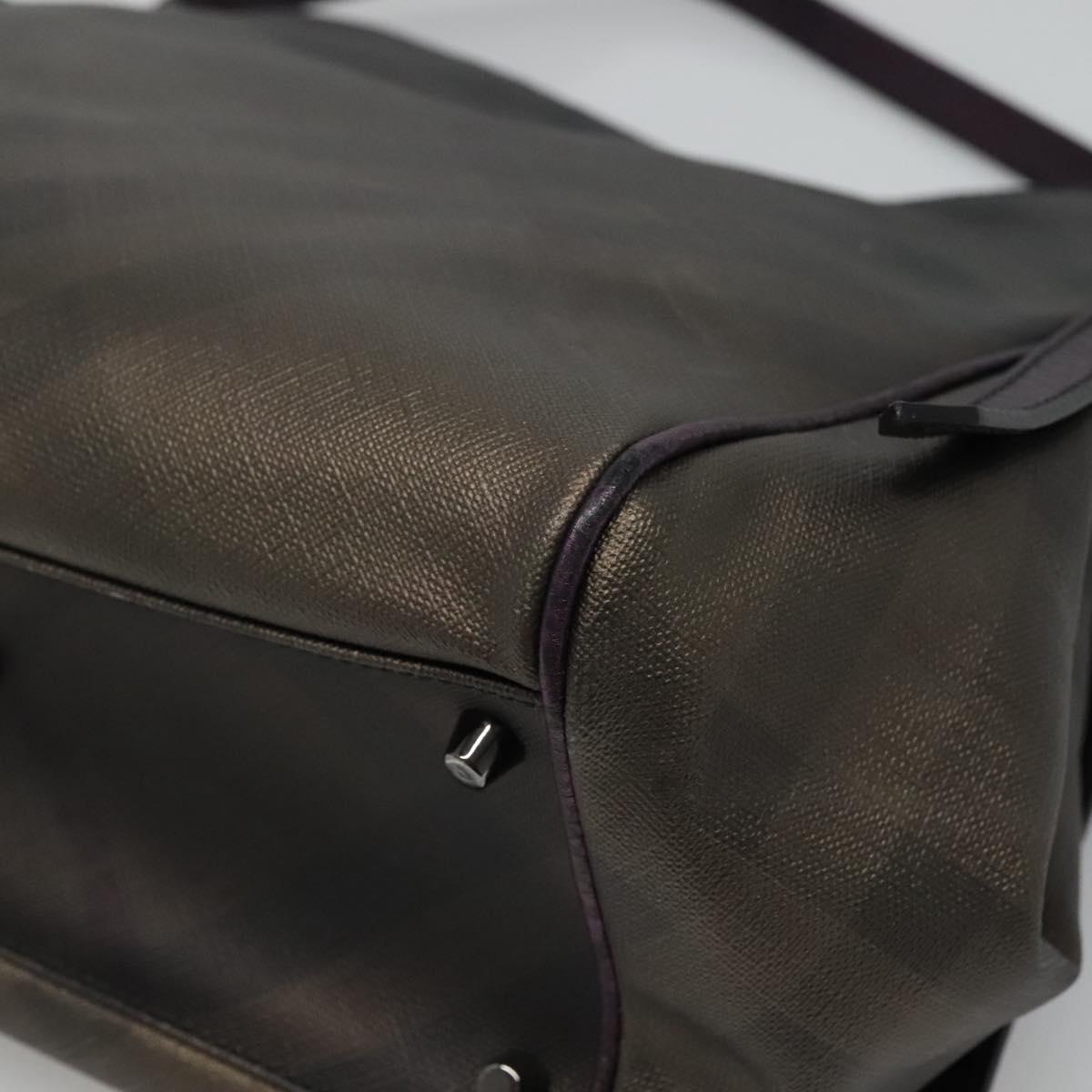 BURBERRY Nova Check Tote Bag PVC Brown Auth ti2634