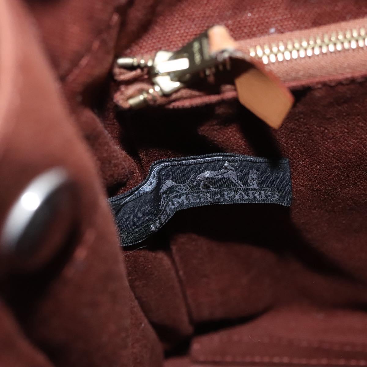 HERMES Fourre Tout PM Hand Bag Canvas Brown Auth ti2641