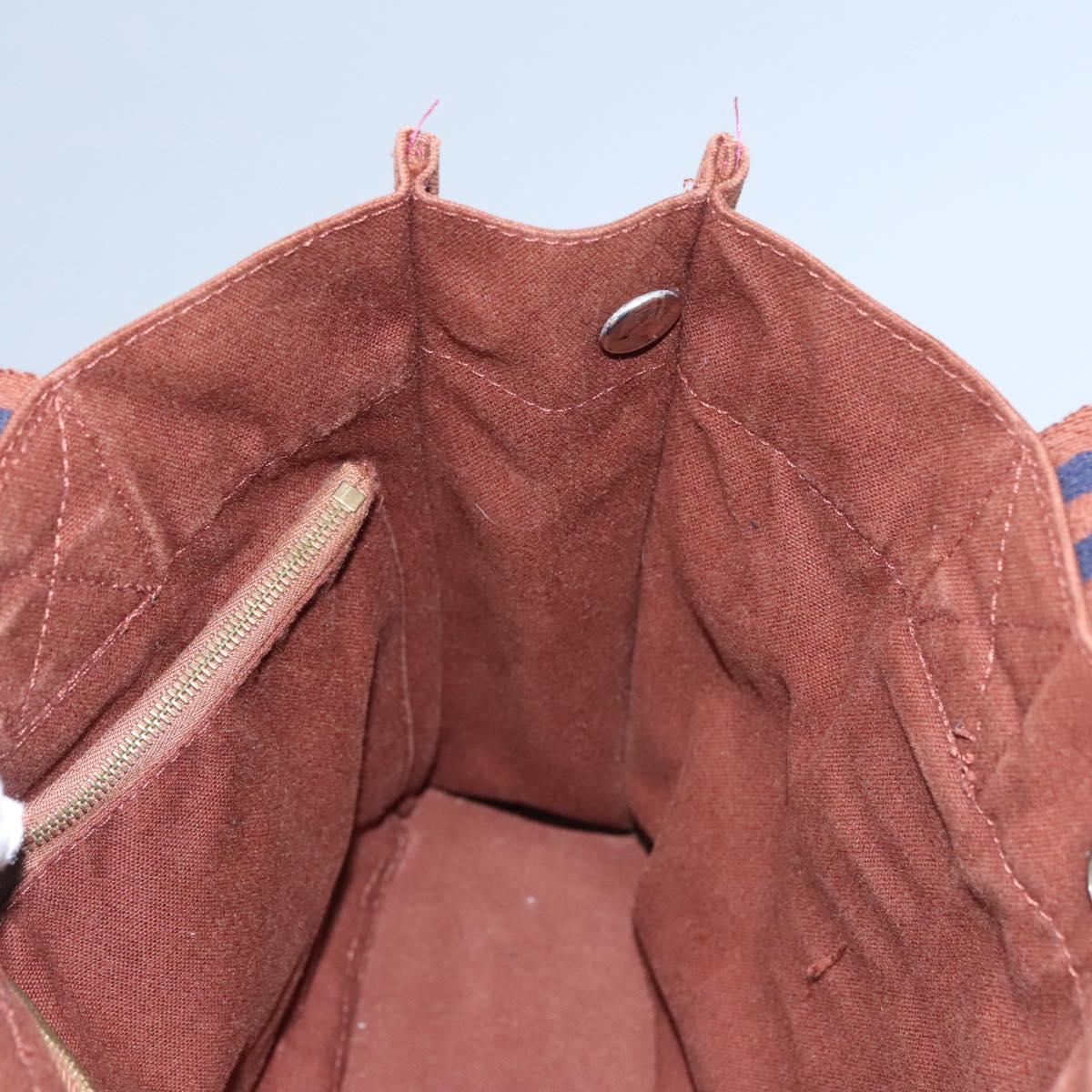 HERMES Fourre Tout PM Hand Bag Canvas Brown Auth ti2641