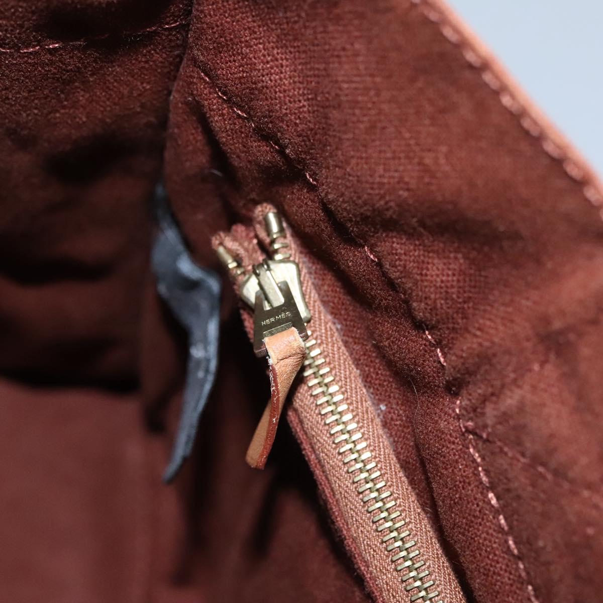 HERMES Fourre Tout PM Hand Bag Canvas Brown Auth ti2641